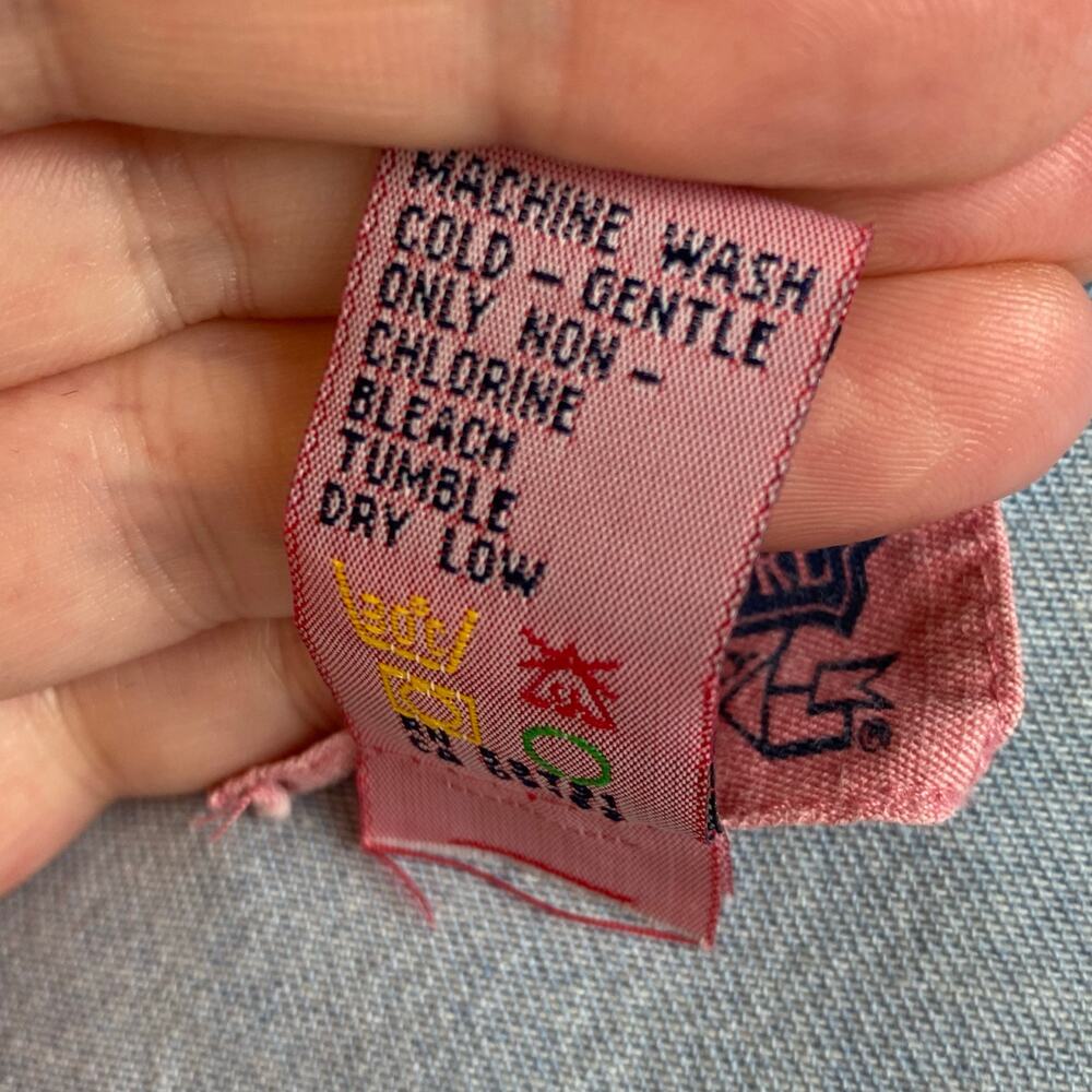 Vintage Chambray Poet Artist Blouse Size L Blue Southwest Western Country Drama - Picture 5 of 7